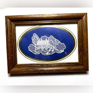 Framed Bobbin Lace European Souvenir